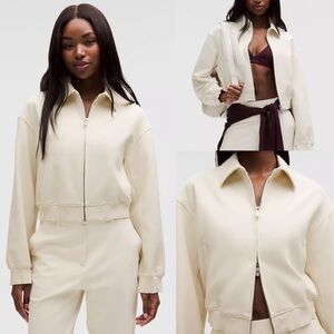 EUC Lululemon Daydrift Bomber Jacket in Light Ivory, SZ. L